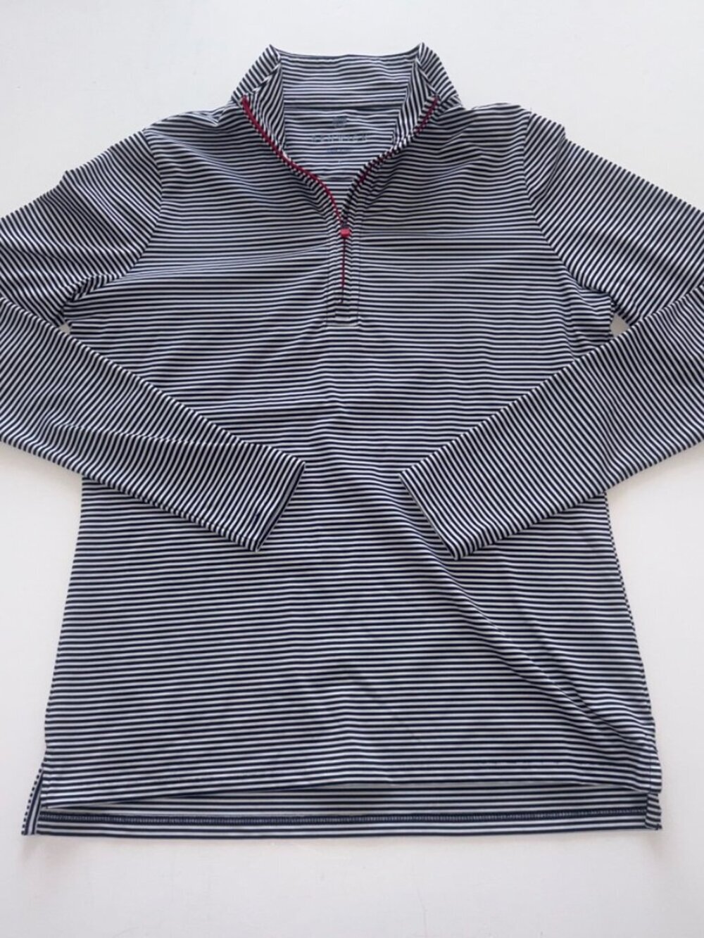 Women's Long-Sleeve Striped Quarter-Zip Performance Top - Black & White - Picture 4 of 11